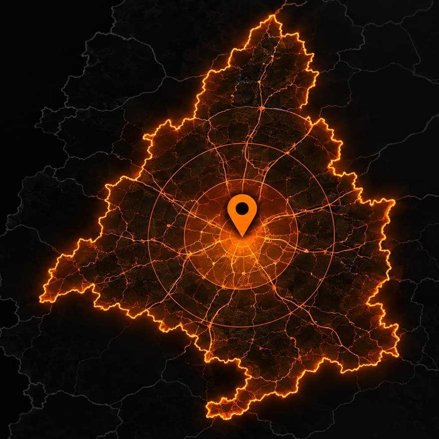 Mapa de la Comunidad de Madrid, zona donde trabaja RCM